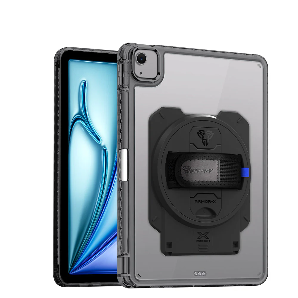 KAN-iPad-A5 | iPad Air 11 (M2) / (M3) / (M4) | Transparent Protective Rugged Case With X-DOCK Modular Eco-System