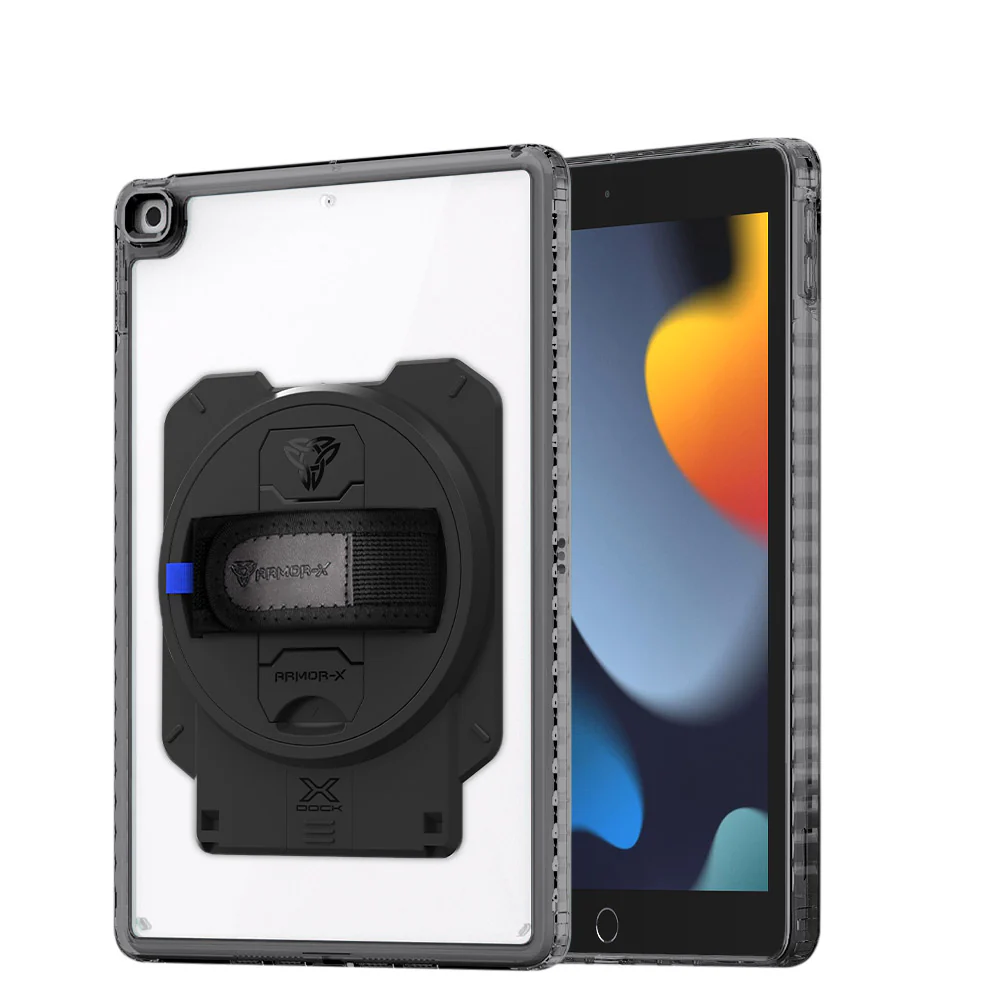 KAN-iPad-N3 | iPad 10.2 (7th & 8th & 9th Gen.) 2019 / 2020 / 2021 | Transparent Protective Rugged Case With X-DOCK Modular Eco-System