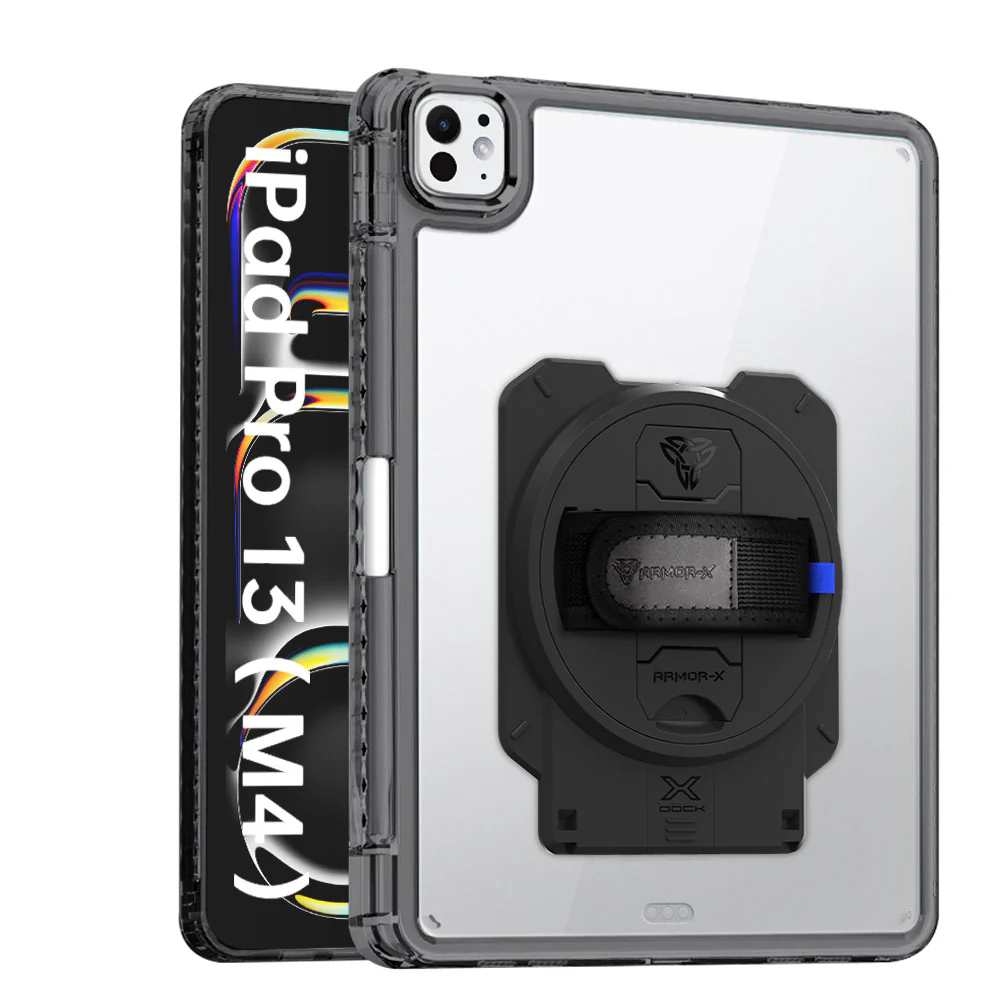 KAN-iPad-PR10 | iPad Pro 13 (M4) / (M5) | Transparent Protective Rugged Case With X-DOCK Modular Eco-System