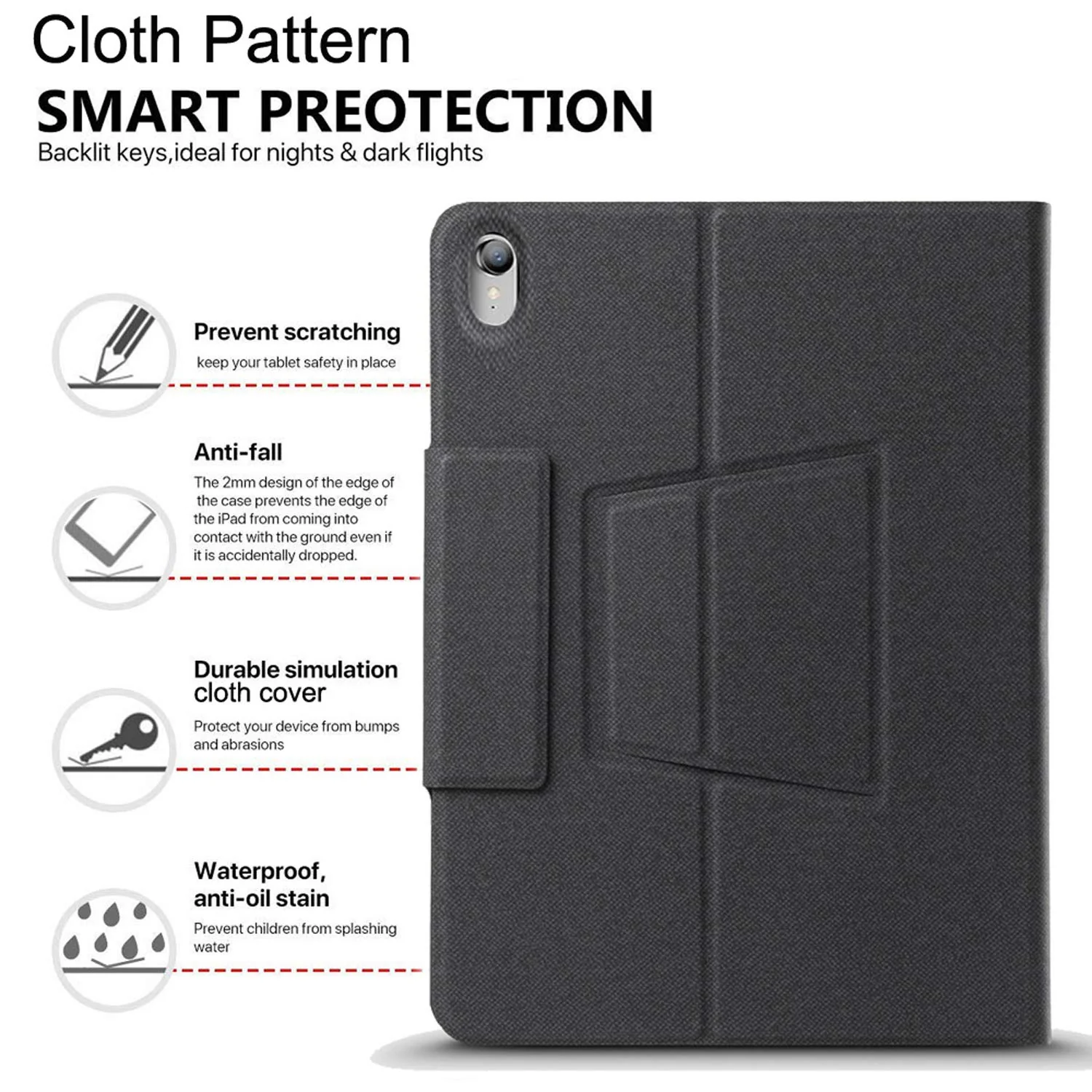 KBA-01 | iPad Pro 11 Wireless Keyboard Case with Pencil Holder - Image 4