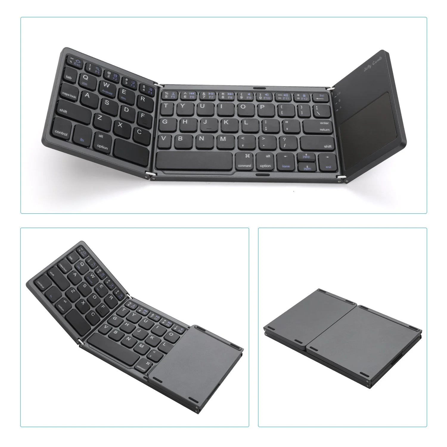 KBA-02 | Foldable pocket Size Portable Mini BT Wireless Keyboard w/ Touchpad - Image 4