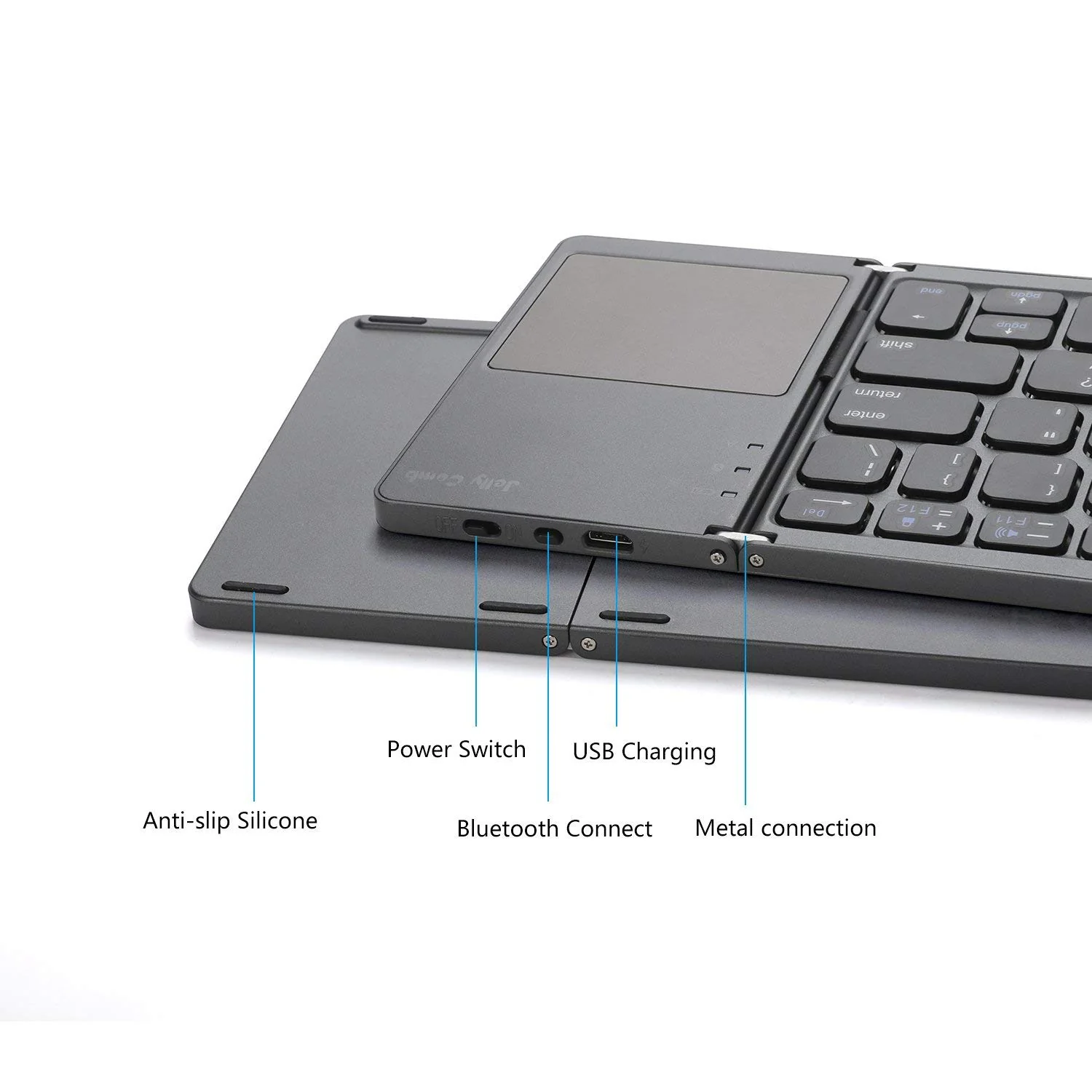 KBA-02 | Foldable pocket Size Portable Mini BT Wireless Keyboard w/ Touchpad - Image 8