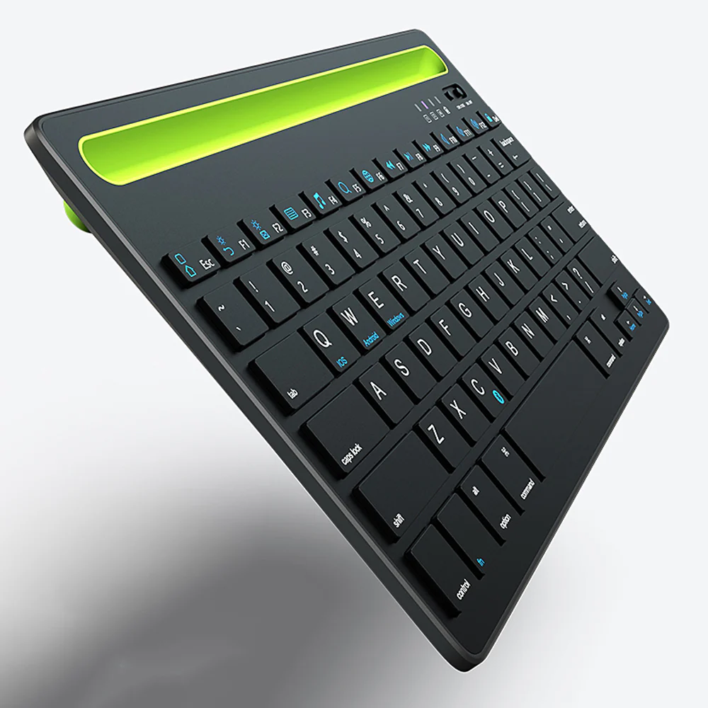KBA-05 | Dual Channel Bluetooth Keyboard w/ Phone & Tablet Holder - Image 3