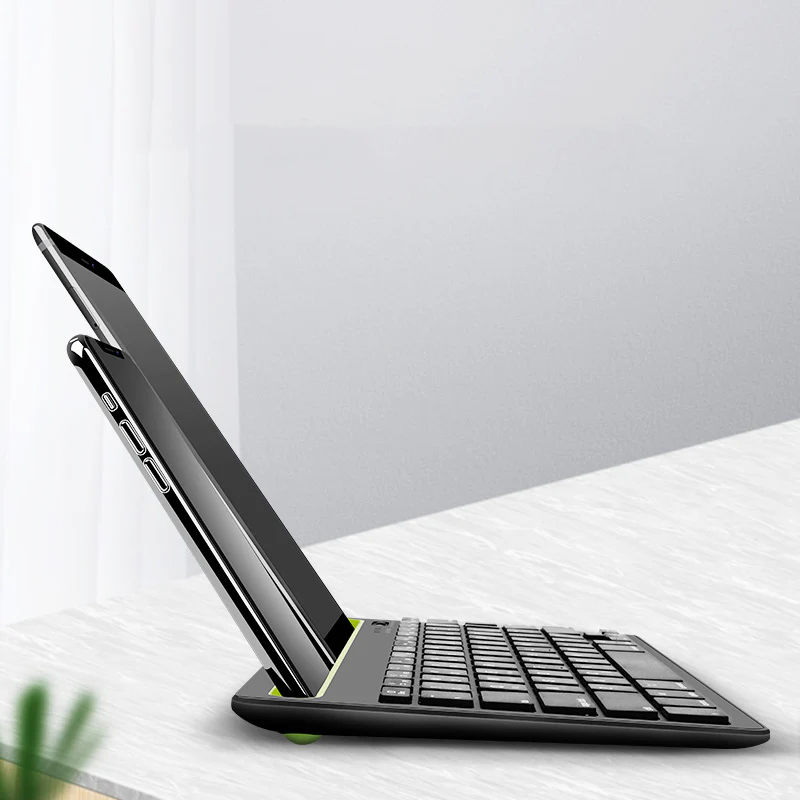 KBA-05 | Dual Channel Bluetooth Keyboard w/ Phone & Tablet Holder - Image 5