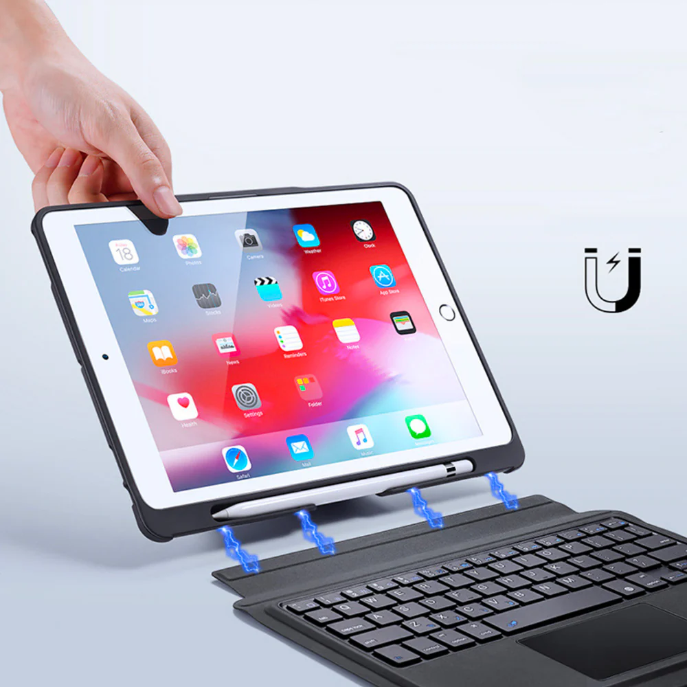KBA-07 | iPad 10.2 (7th / 8th / 9th Gen.) & iPad Pro 10.5 & iPad Air (3rd Gen.) Magnetic Wireless Keyboard Case with Pencil Holder - Image 4