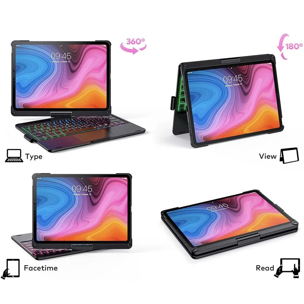 KBA-08_A4 | iPad Air 11 (M2) / (M3) / (M4) & iPad 11-Inch (11th Gen / A16) & iPad 10.9 (10th Gen.) & iPad Air 4 / Air 5 & iPad Pro 11 ( 2nd / 3rd / 4th Gen. ) | Keyboard Case with Touchpad - Image 6