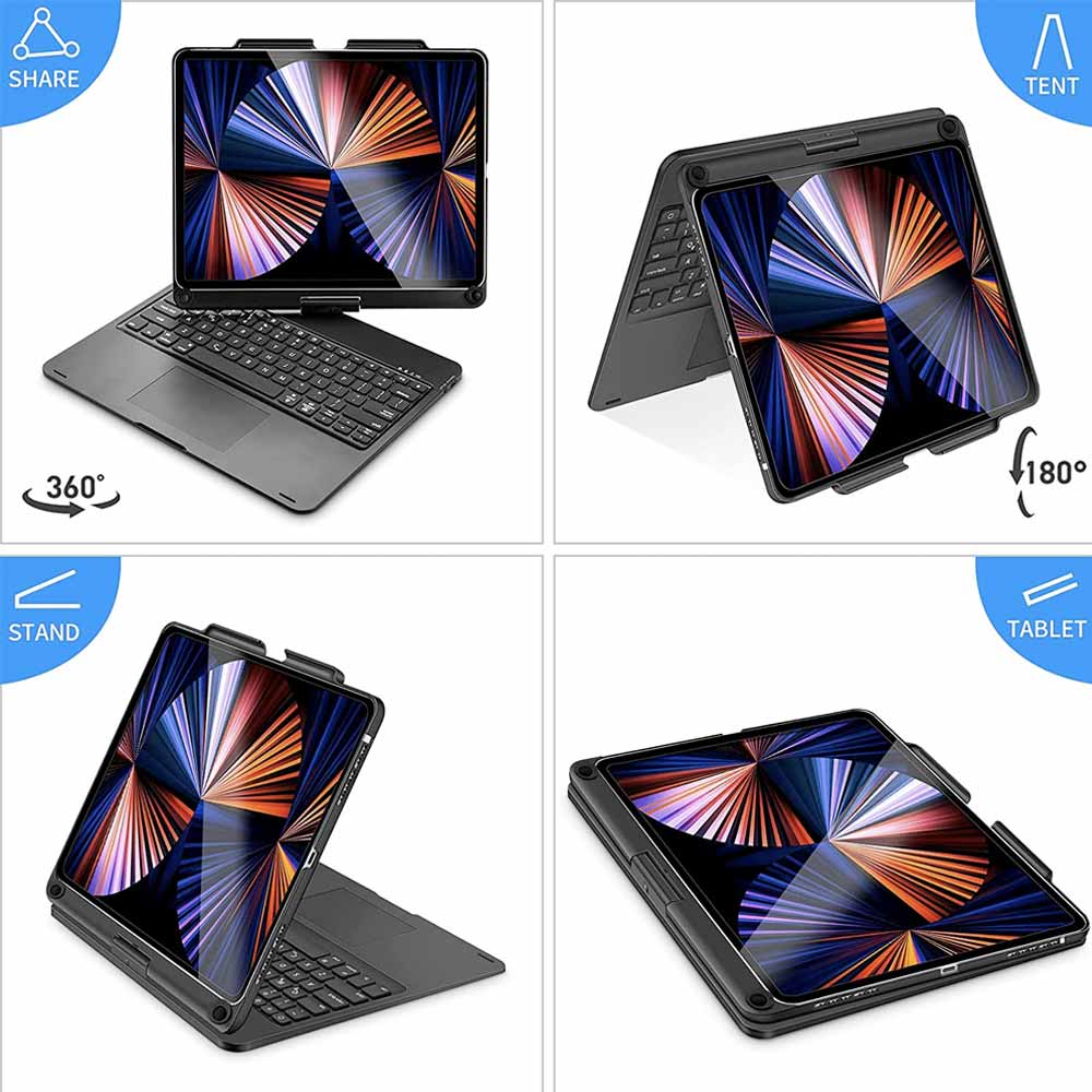 KBA-08_PR75 | iPad Pro 13 (M4) / (M5) & iPad Air 13 (M2) / (M3) / (M4) & iPad Pro 12.9 ( 4th / 5th / 6th Gen. ) | Keyboard Case with Touchpad - Image 4