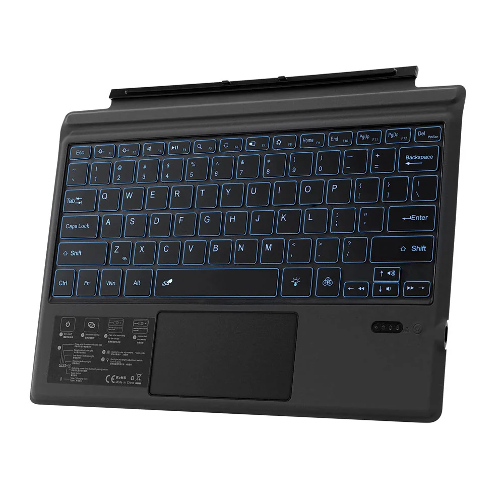 KBA-09 | Wireless Bluetooth Backlit Keyboard with Touchpad | for Microsoft Surface