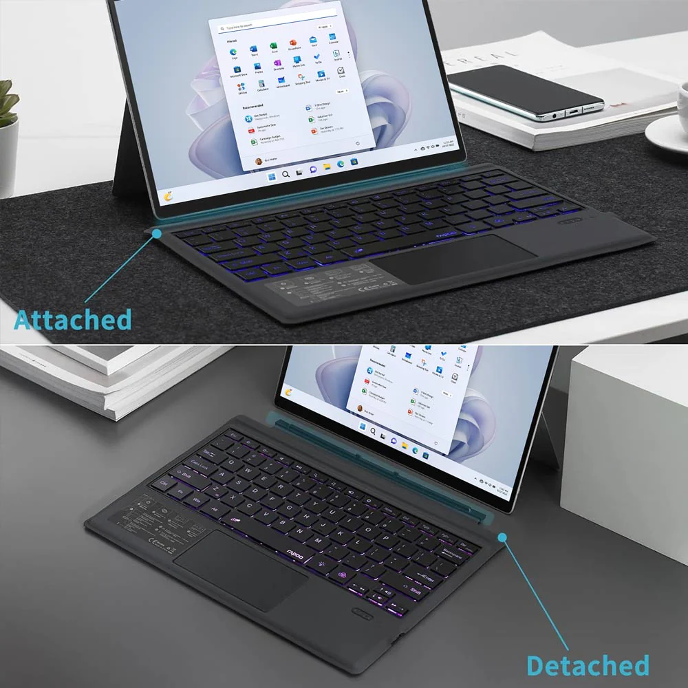 KBA-09 | Wireless Bluetooth Backlit Keyboard with Touchpad | for Microsoft Surface - Image 3