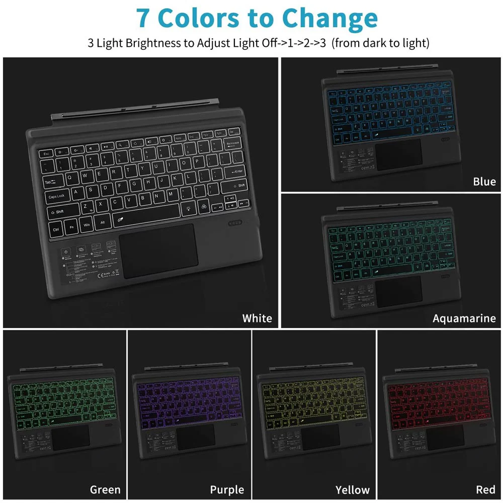 KBA-09 | Wireless Bluetooth Backlit Keyboard with Touchpad | for Microsoft Surface - Image 4