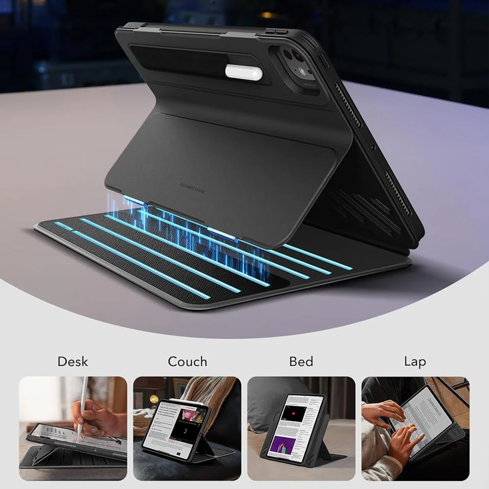 KCV-iPad-PR10 | iPad Pro 13 (M4) / (M5) | Removable Magnetic Cover with Adjustable Stand - Image 4