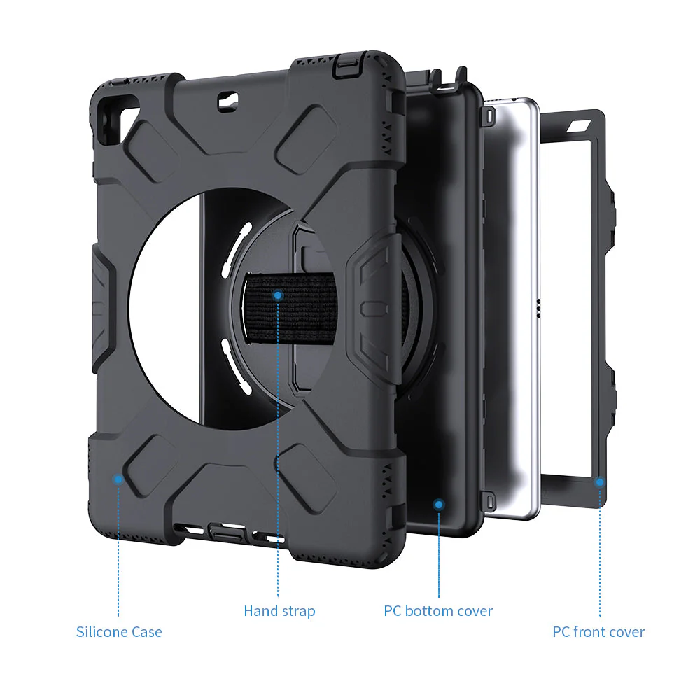 KKN-iPad-A2 | Apple iPad 9.7 | Ultra 3 layers shockproof rugged case with hand strap and kick-stand - Image 5