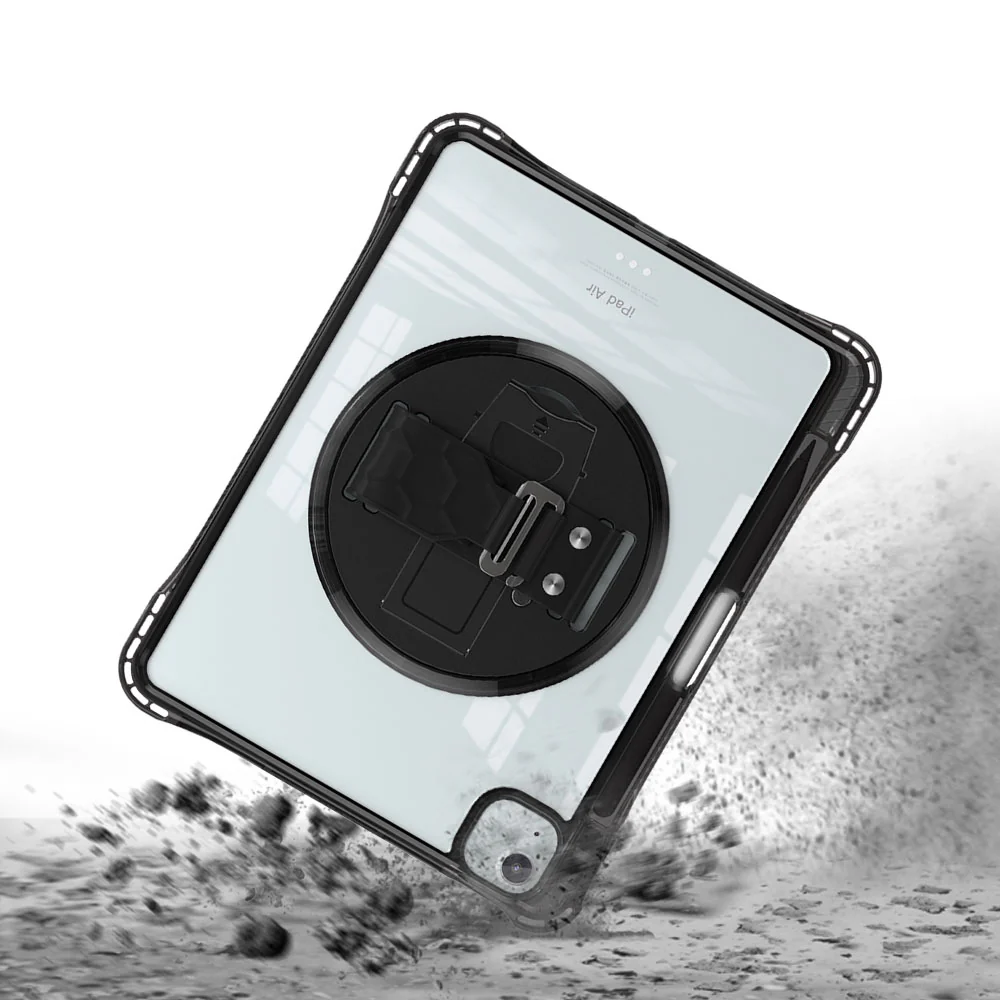 KLN-iPad-A5 | iPad Air 4 2020 / iPad Air 5 2022 | Transparent Protective Case with Hand Strap and Kick-stand - Image 5