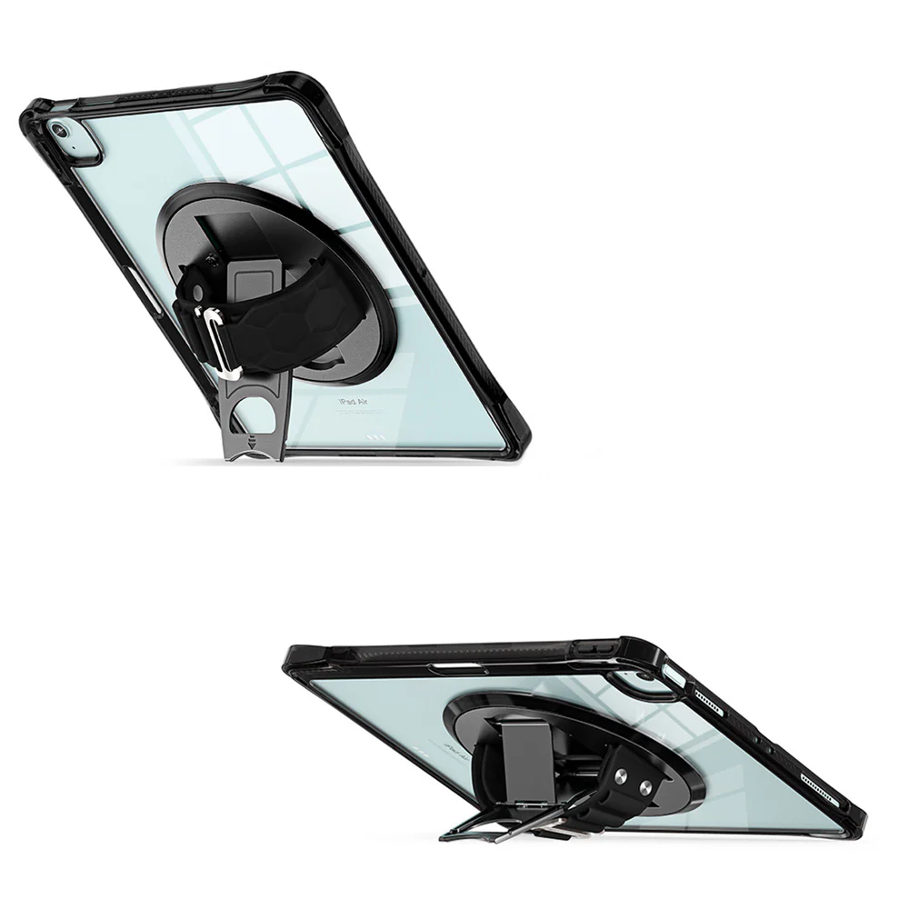 KLN-iPad-A5 | iPad Air 4 2020 / iPad Air 5 2022 | Transparent Protective Case with Hand Strap and Kick-stand - Image 6