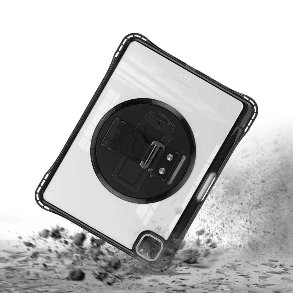 KLN-iPad-A5 | iPad Pro 11 ( 1st / 2nd / 3rd / 4th Gen. ) 2018 / 2020 / 2021 / 2022 | Transparent Protective Case with Hand Strap and Kick-stand - Image 5