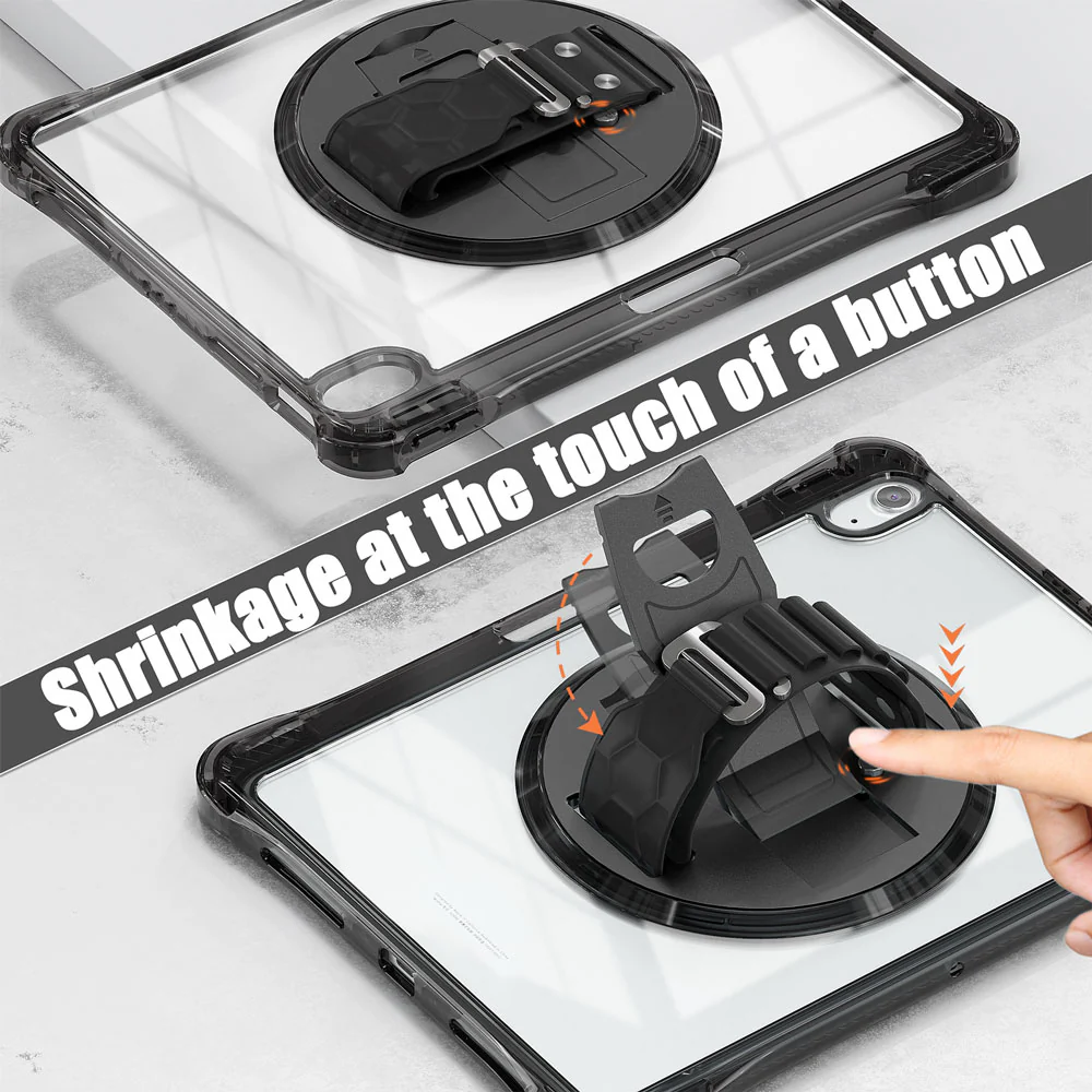 KLN-iPad-M6 | iPad mini (A17 Pro) | Transparent Protective Case with Hand Strap and Kick-stand - Image 3