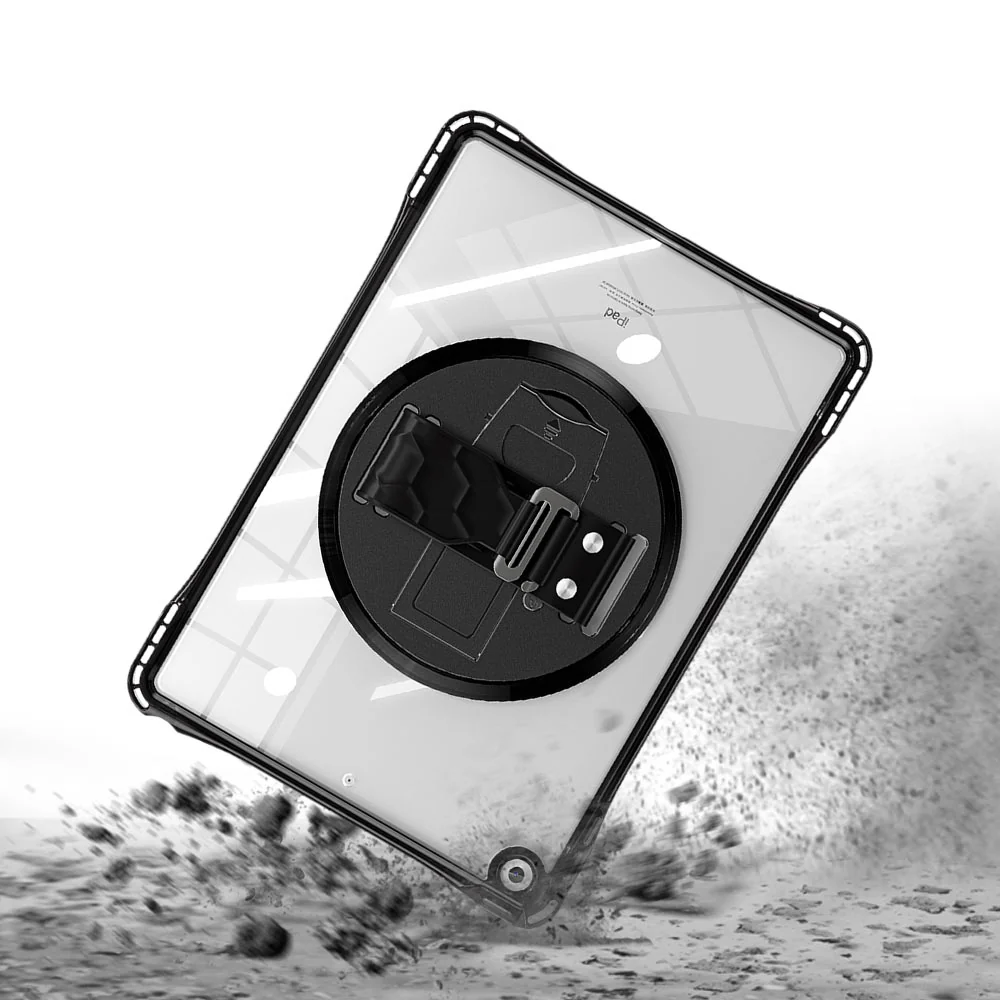 KLN-iPad-N3 | iPad 10.2 (7th & 8th & 9th Gen.) 2019 / 2020 / 2021 | Transparent Protective Case with Hand Strap and Kick-stand - Image 5