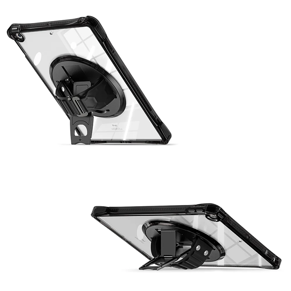 KLN-iPad-N3 | iPad 10.2 (7th & 8th & 9th Gen.) 2019 / 2020 / 2021 | Transparent Protective Case with Hand Strap and Kick-stand - Image 6