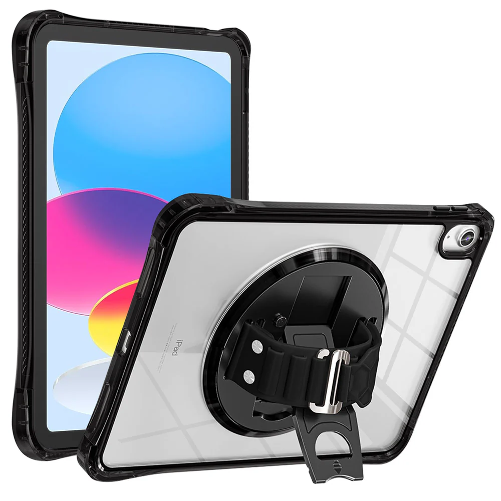 KLN-iPad-N5 | iPad 11-Inch (11th Gen / A16) | Transparent Protective Case with Hand Strap and Kick-stand - Image 2