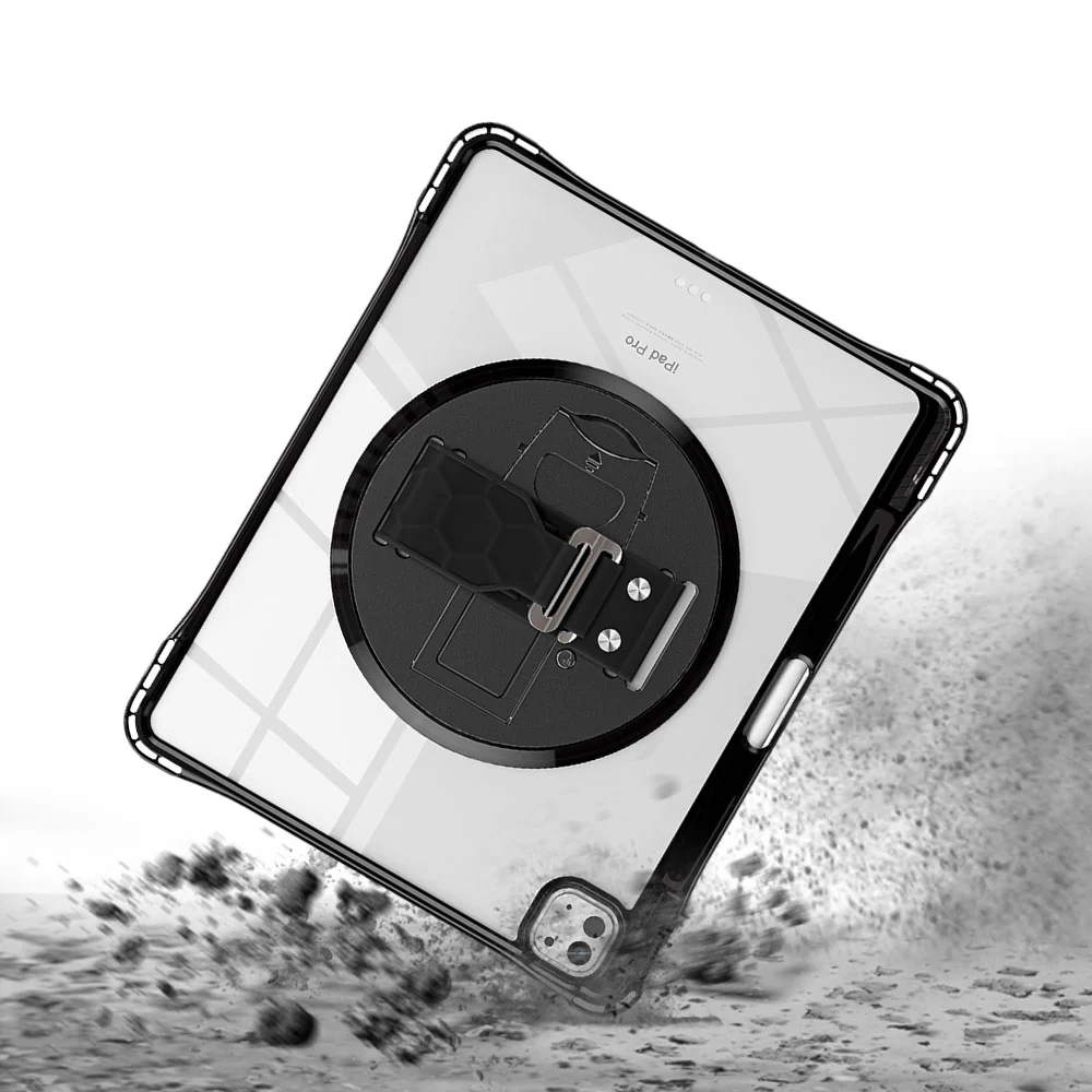 KLN-iPad-PR10 | iPad Pro 13 (M4) / (M5) | Transparent Protective Case with Hand Strap and Kick-stand - Image 5