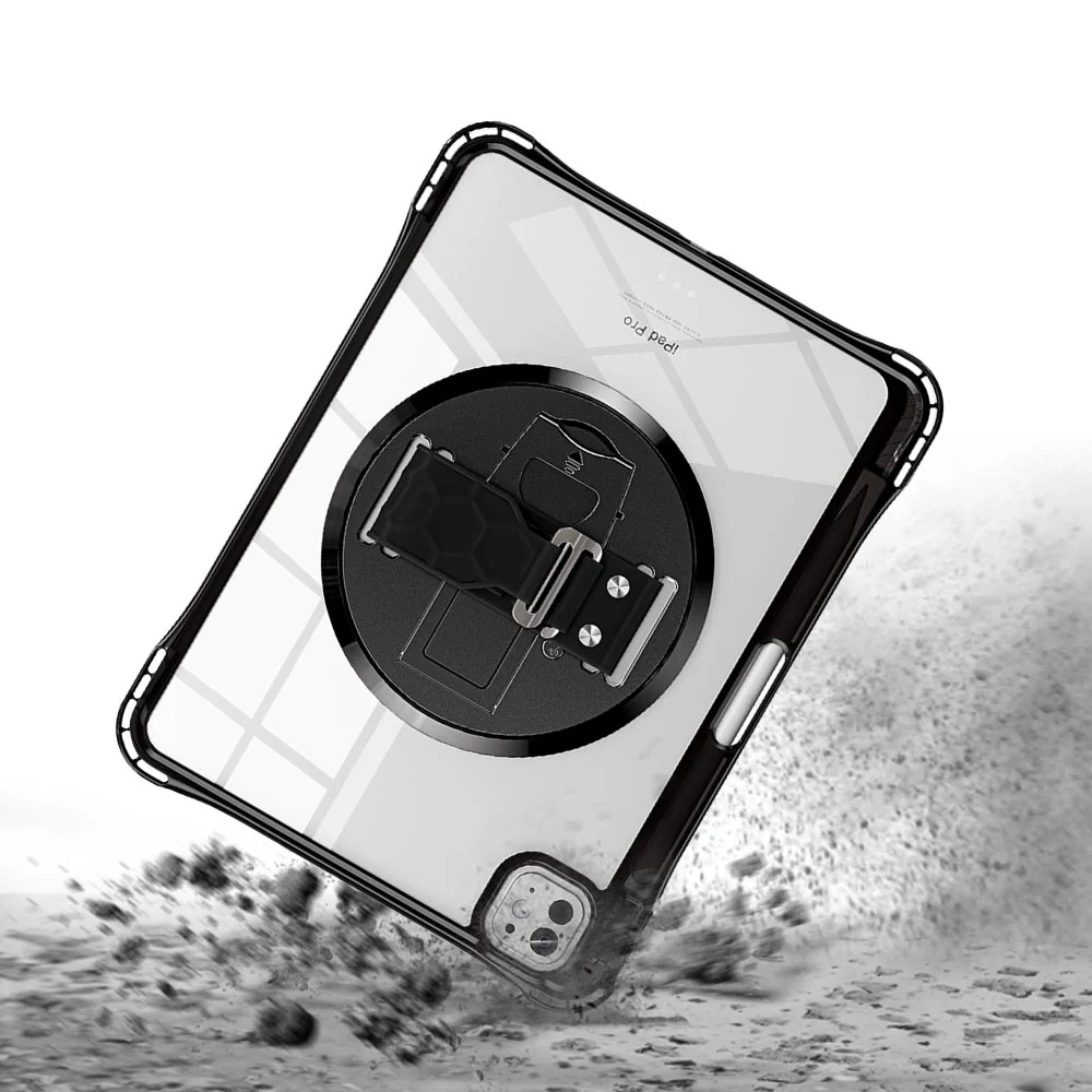 KLN-iPad-PR11 | iPad Pro 11 (M4) / (M5) | Transparent Protective Case with Hand Strap and Kick-stand - Image 5