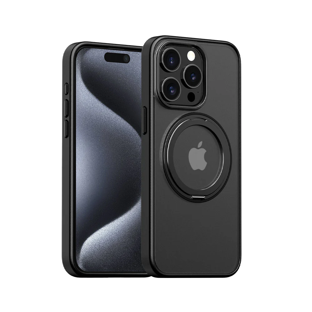 KMN-IPH-15PRO | iPhone 15 Pro | Shockproof Compact Case with Rotatable Magnetic Stand