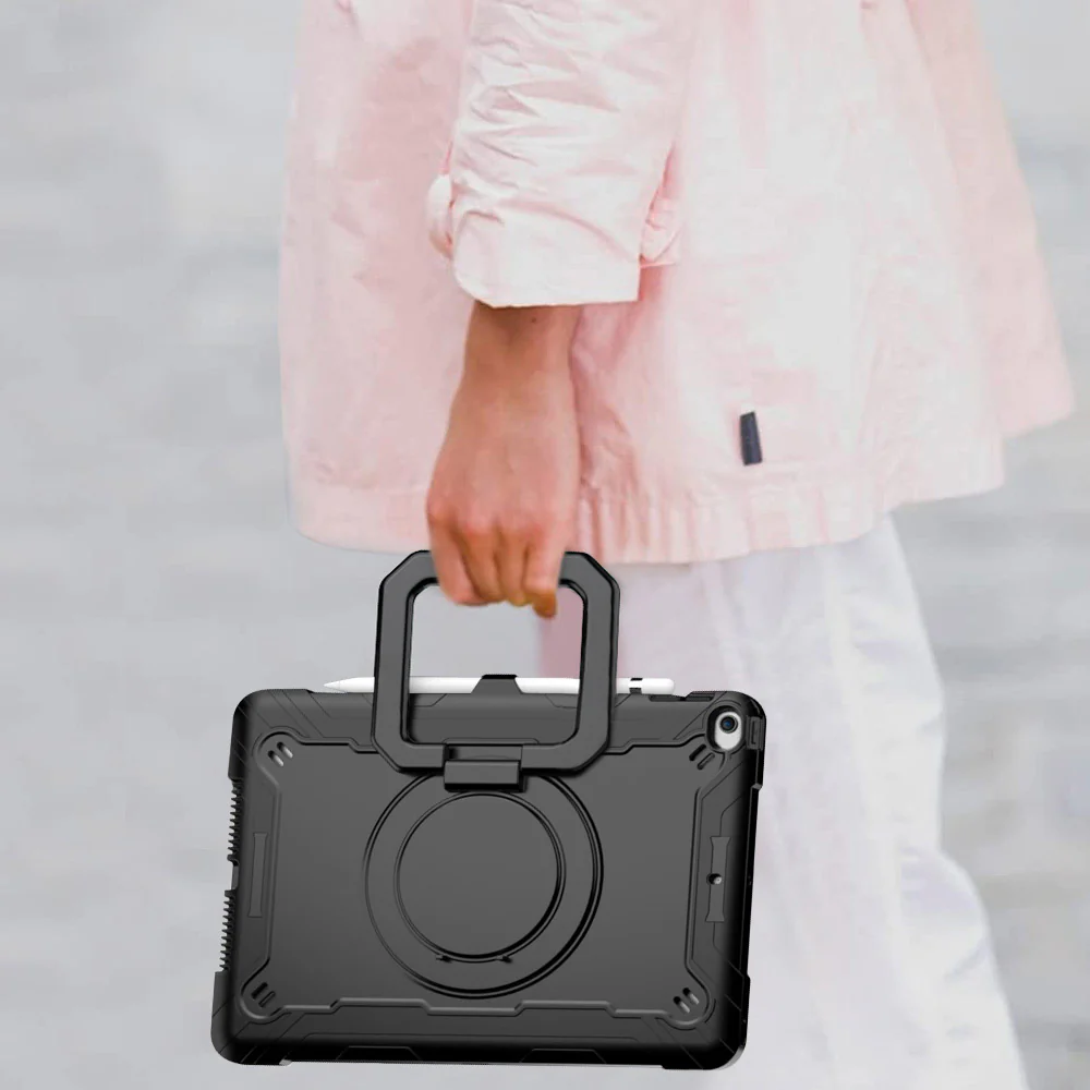 KON-iPad-N3 | iPad Air (3rd Gen.) 2019 | Rugged Case with Kick-stand & pencil holder & folding grip - Image 6