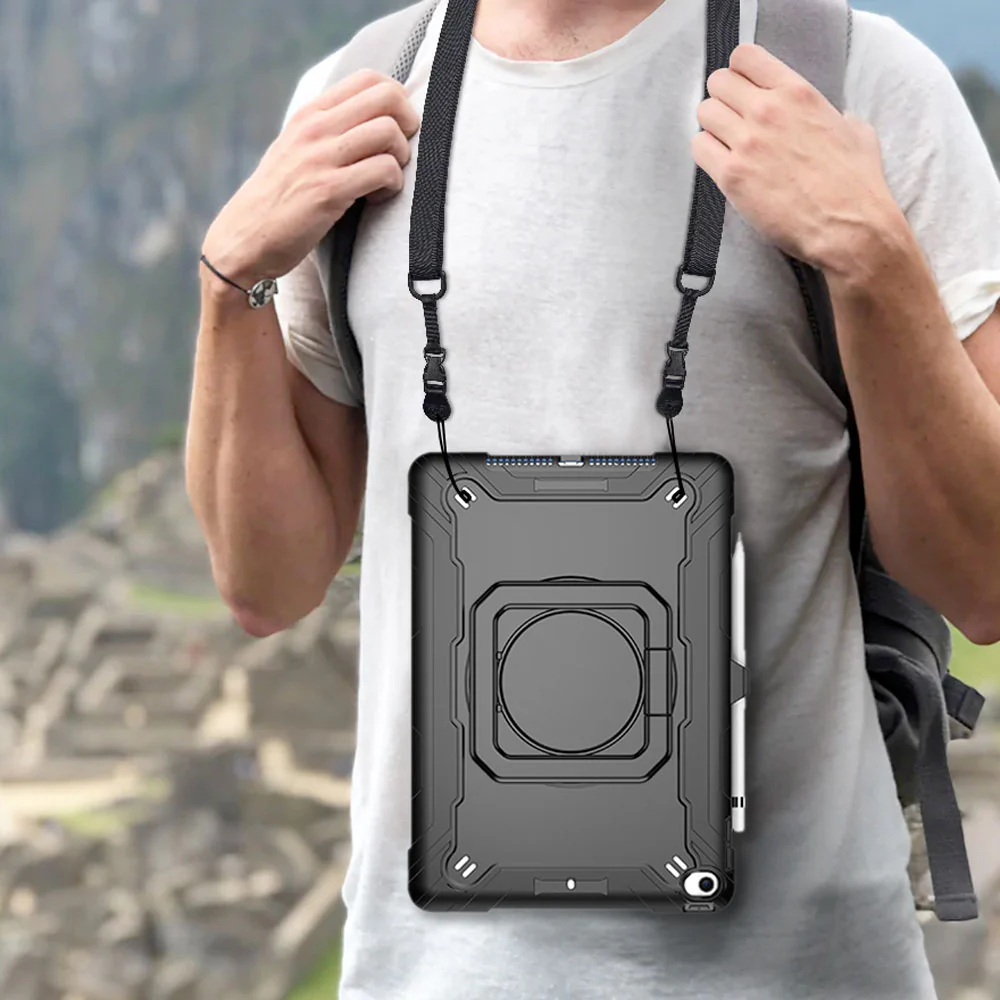 KON-iPad-N3 | iPad Air (3rd Gen.) 2019 | Rugged Case with Kick-stand & pencil holder & folding grip - Image 7