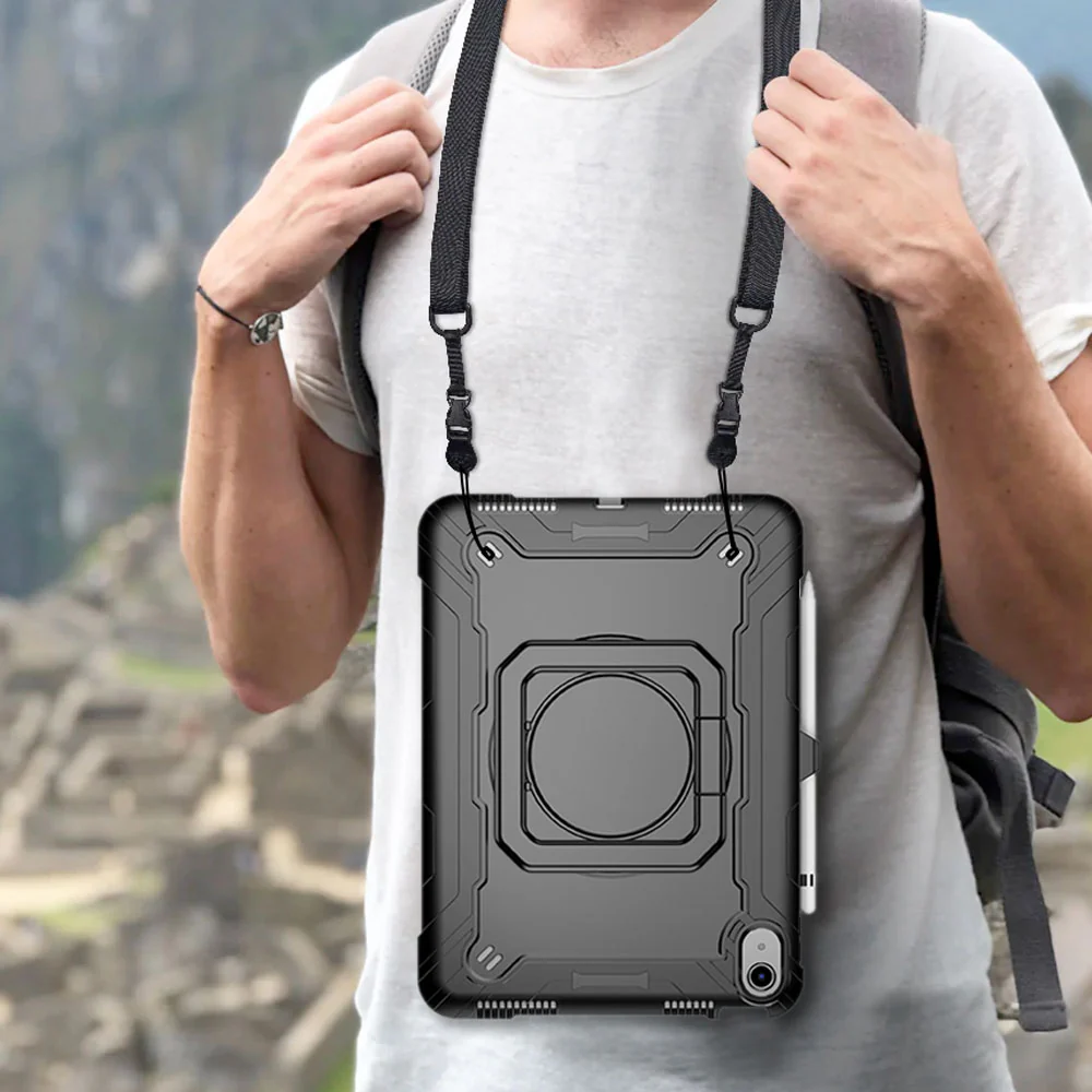 KON-iPad-N5 | iPad 11-Inch (11th Gen / A16) | Rugged Case with Kick-stand & pencil holder & folding grip - Image 7