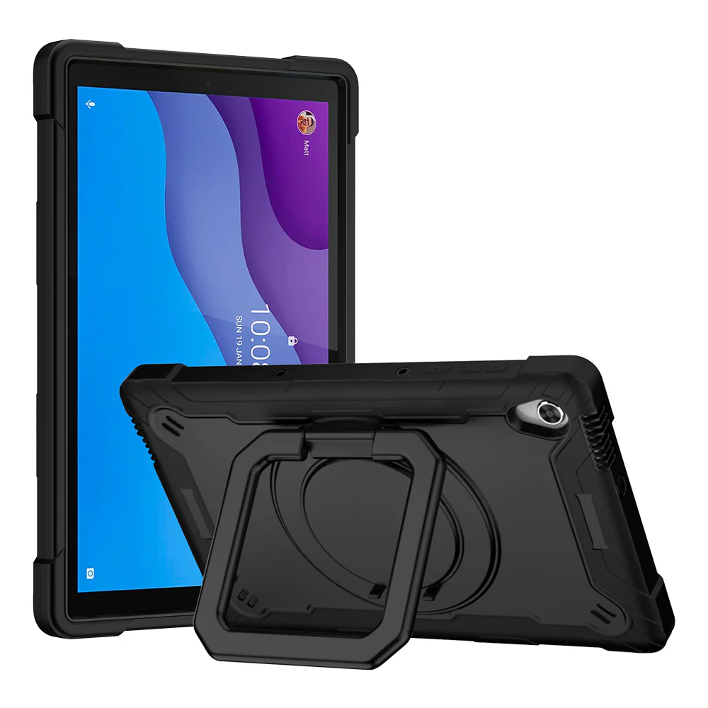 KON-LN-M10HD2 | Lenovo Tab M10 HD (2nd Gen) TB-X306F | Rugged Case with Kick-stand & folding grip