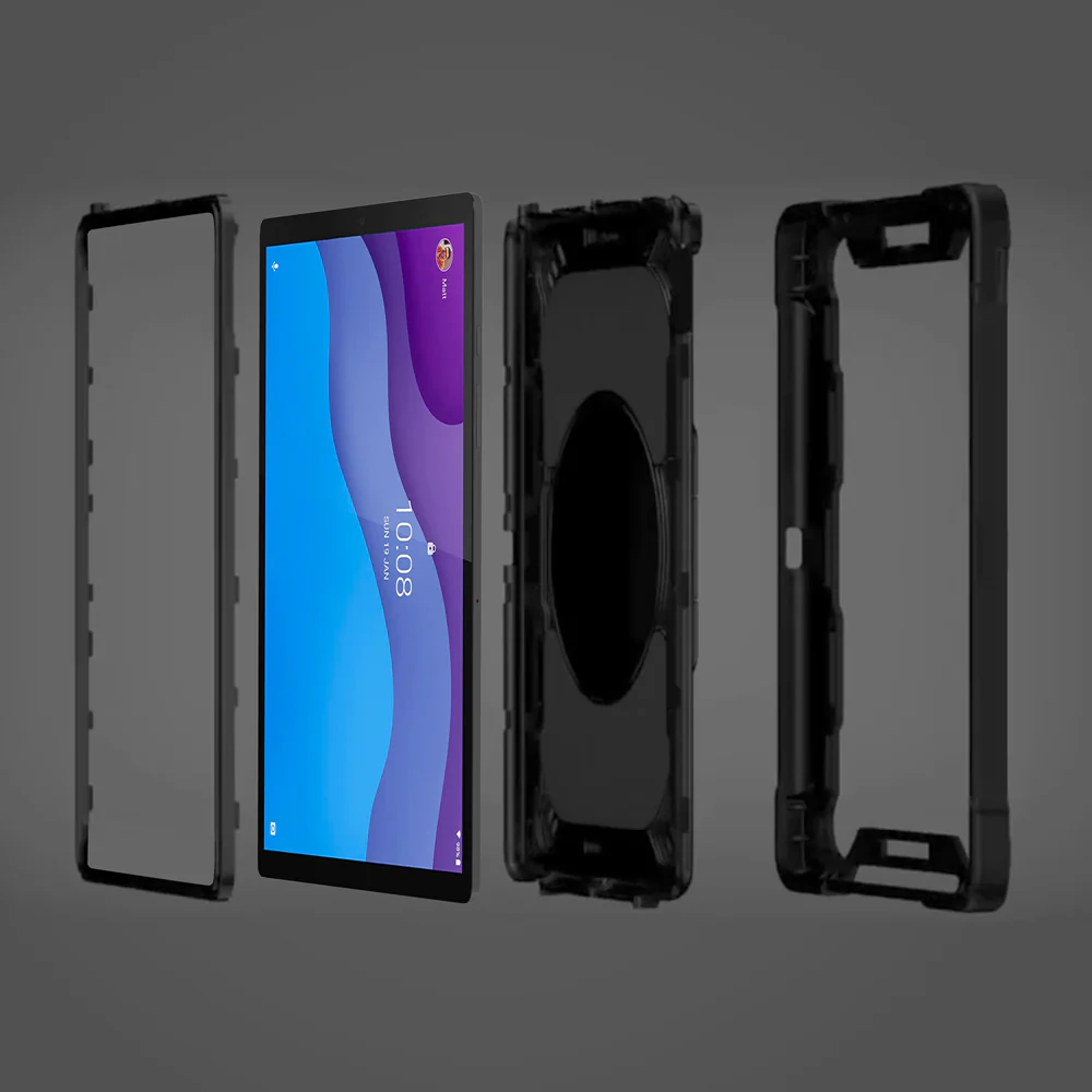KON-LN-M10HD2 | Lenovo Tab M10 HD (2nd Gen) TB-X306F | Rugged Case with Kick-stand & folding grip - Image 5