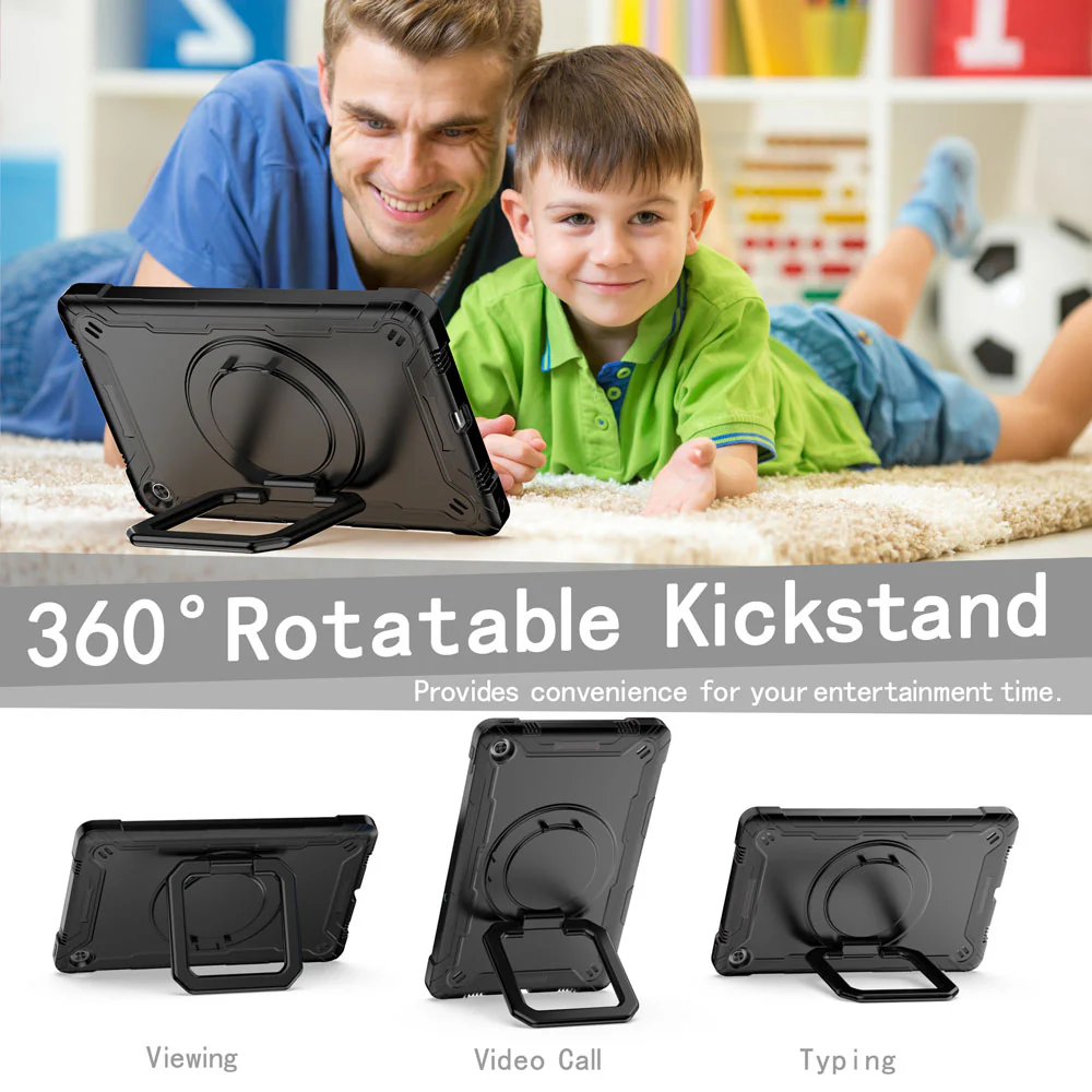 KON-LN-M10P3 | Lenovo Tab M10 Plus ( Gen3 ) TB125 / TB128 | Rugged Case with Kick-stand & folding grip - Image 2