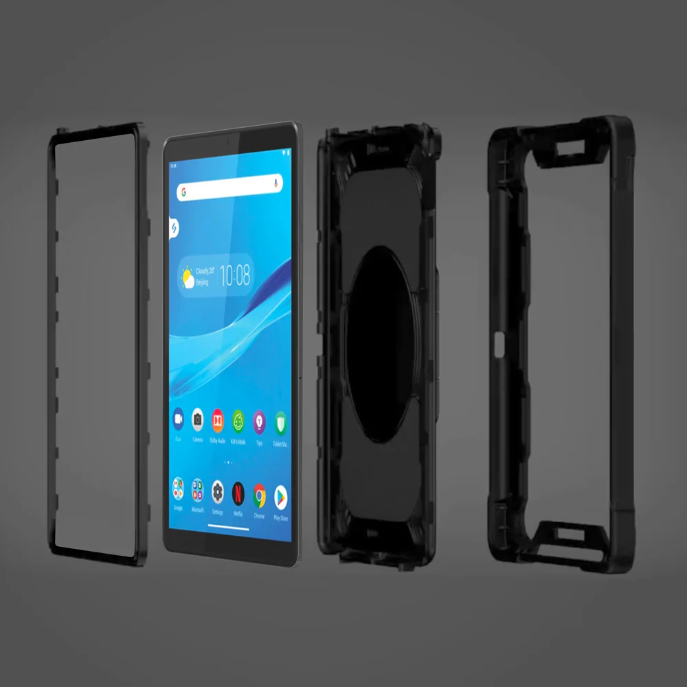 KON-LN-M8FHD | Lenovo Tab M8 (FHD) TB-8705 | Rugged case with kick-stand & folding grip - Image 5