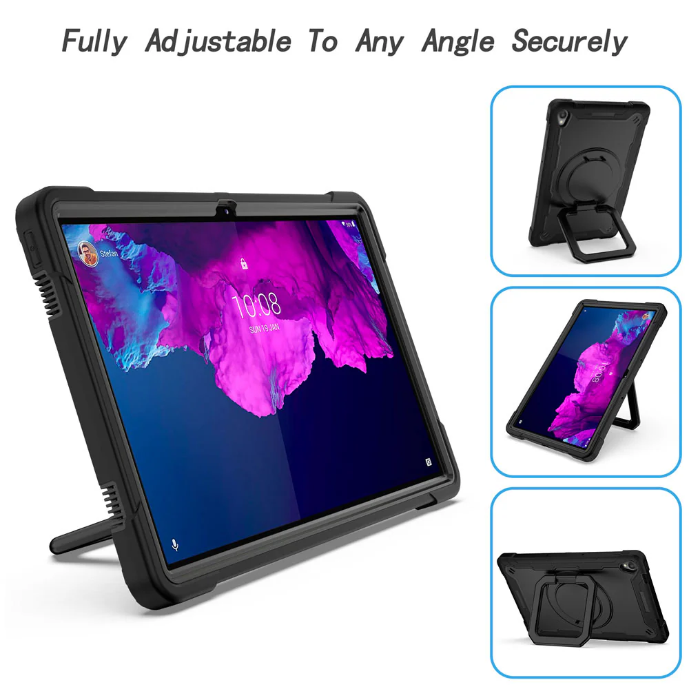 KON-LN-P11 | Lenovo Tab P11 Plus TB-J616 | Rugged case with kick-stand & folding grip - Image 3