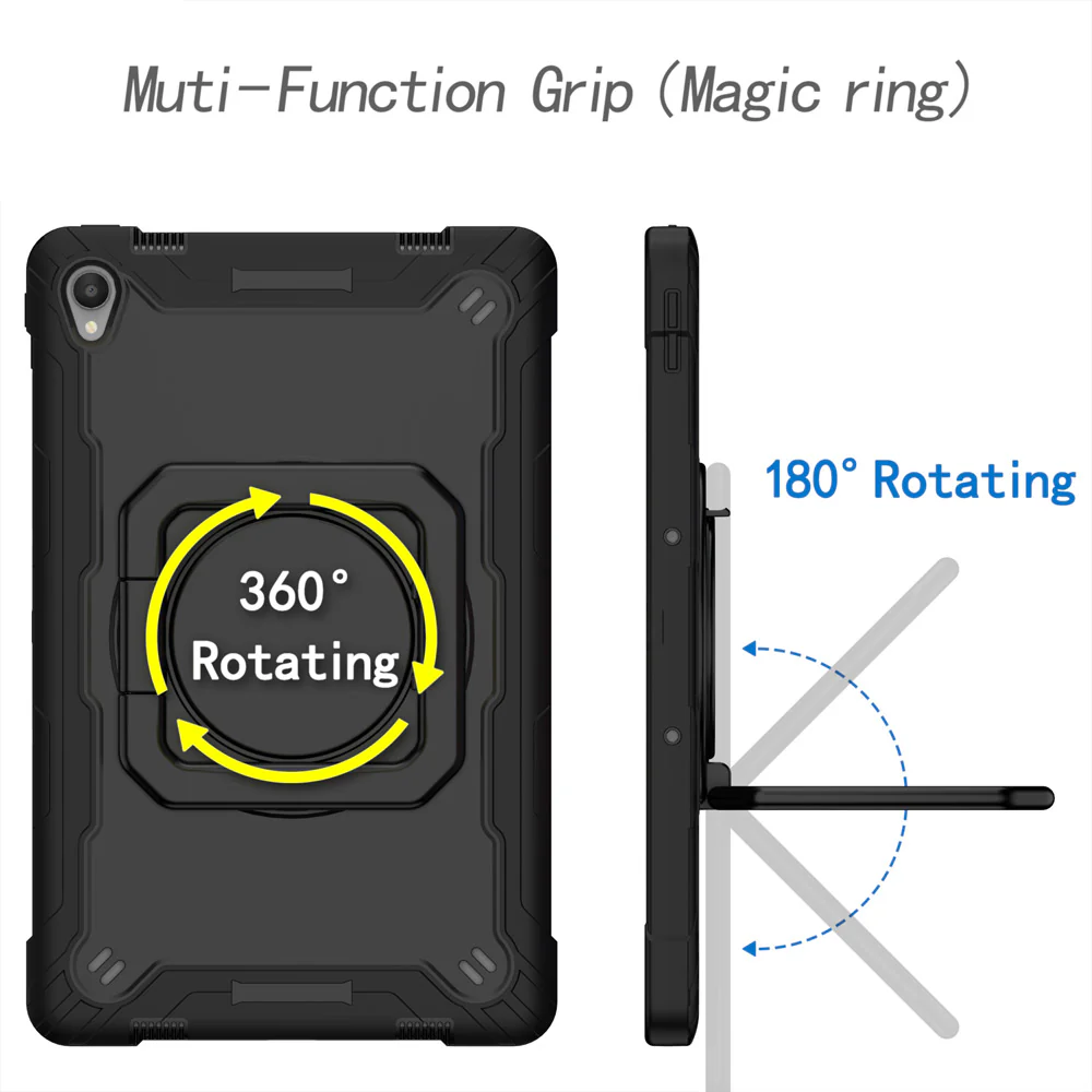KON-LN-P11 | Lenovo Tab P11 Plus TB-J616 | Rugged case with kick-stand & folding grip - Image 4