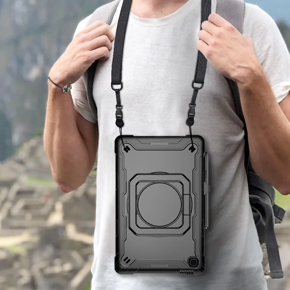 KON-SS-P610 | Samsung Galaxy Tab S6 Lite SM-P620 P625 (2024) / SM-P613 P619 (2022) / SM-P610 P615 (2020) | Rugged case with kick-stand & folding grip - Image 7