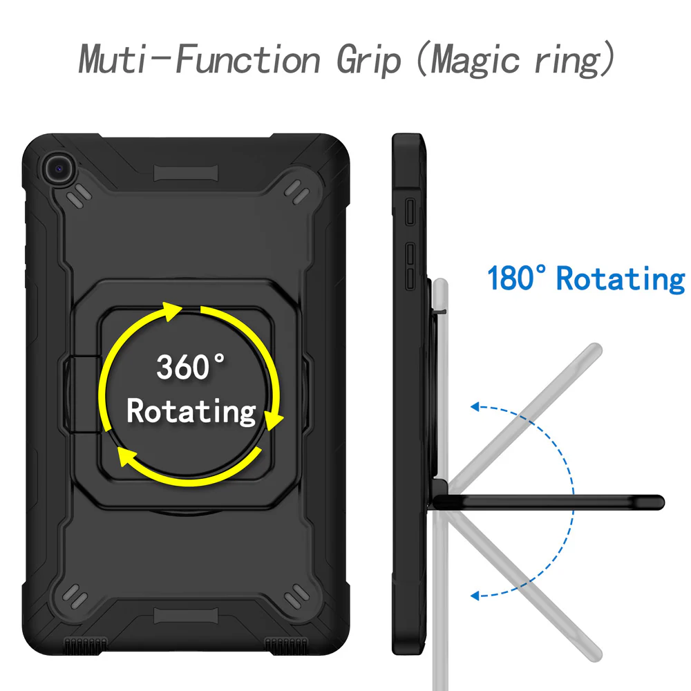 KON-SS-T515 | Samsung Galaxy Tab A 10.1 (2019) T515 T510 | Rugged case with kick-stand & folding grip - Image 4