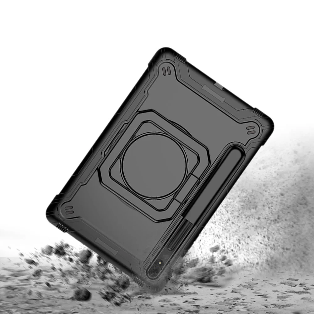 KON-SS-T870 | Samsung Galaxy Tab S8 SM-X700 / SM-X706 | Rugged case with kick-stand & pencil Holder & folding grip - Image 2