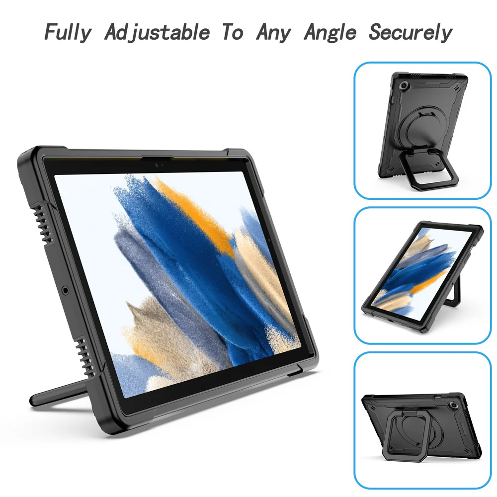 KON-SS-X205 | Samsung Galaxy Tab A8 SM-X200 / X205 | Rugged case with kick-stand & folding grip - Image 3