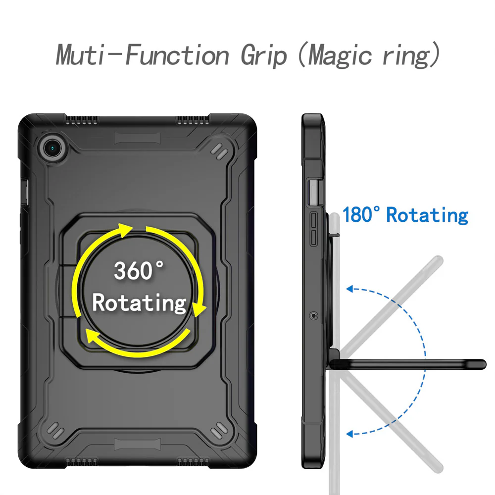 KON-SS-X205 | Samsung Galaxy Tab A8 SM-X200 / X205 | Rugged case with kick-stand & folding grip - Image 4