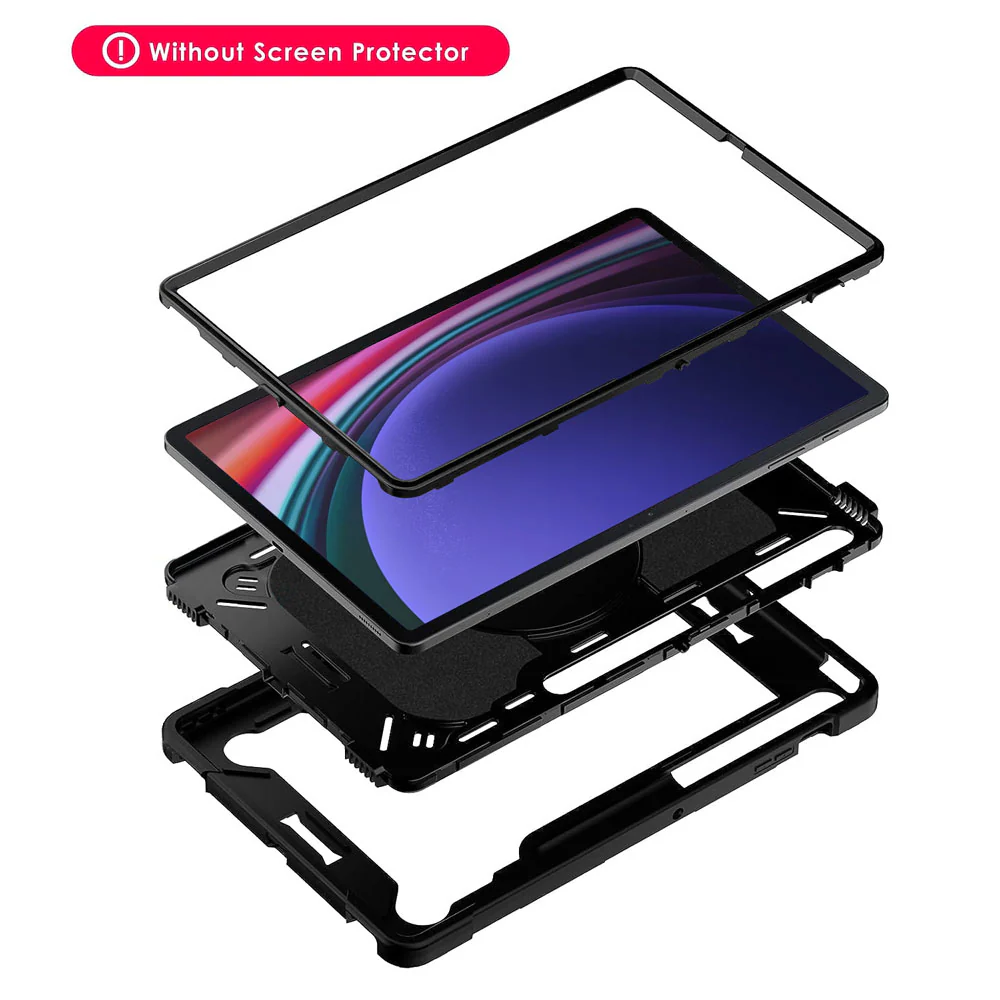 KON-SS-X730 | Samsung Galaxy Tab S11 SM-X730 / X736 / X738 | Rugged case with kick-stand & pencil Holder & folding grip - Image 5