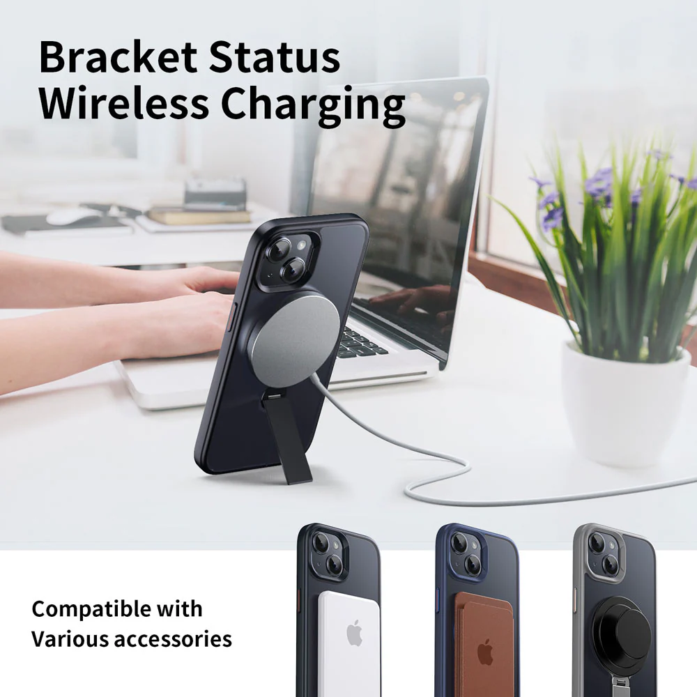 KRN-IPH-15 | iPhone 15 | Shockproof Compact Case with kickstand Compatible with MagSafe - Image 5