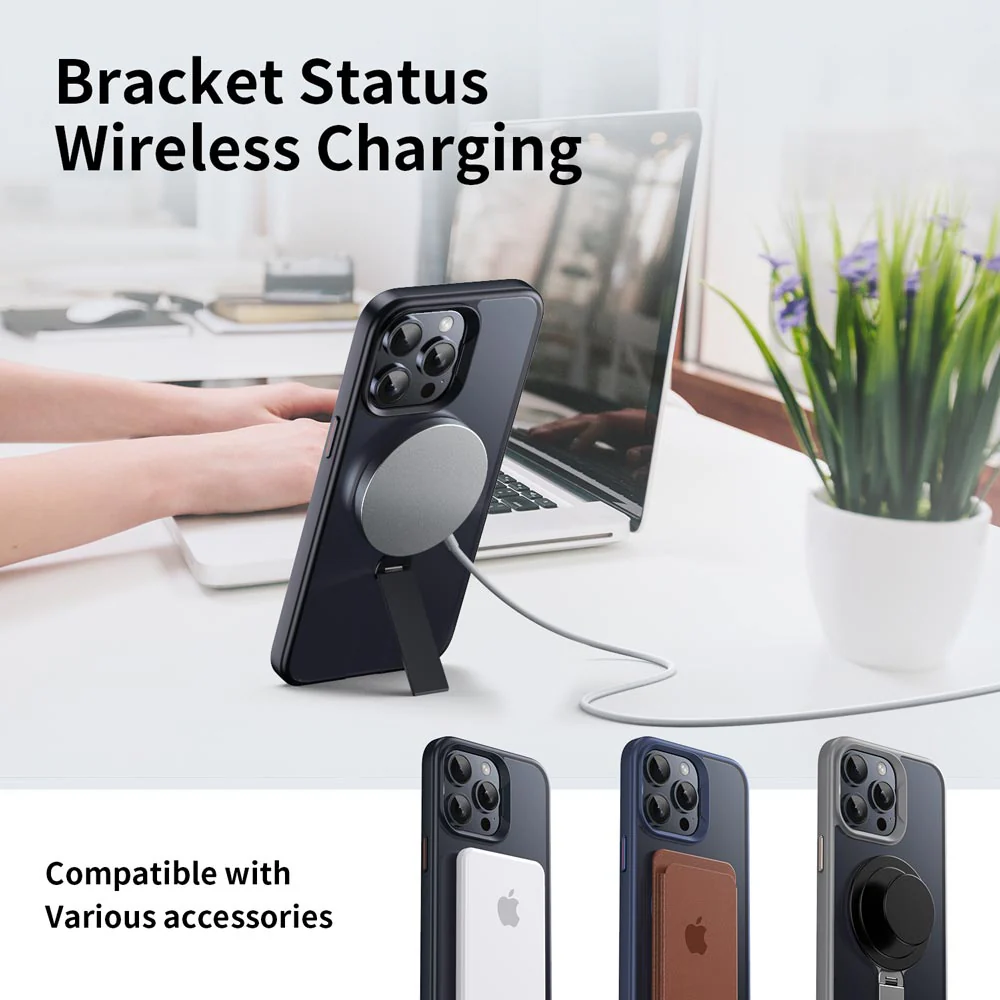 KRN-IPH-15PRO | iPhone 15 Pro | Shockproof Compact Case with kickstand Compatible with MagSafe - Image 5