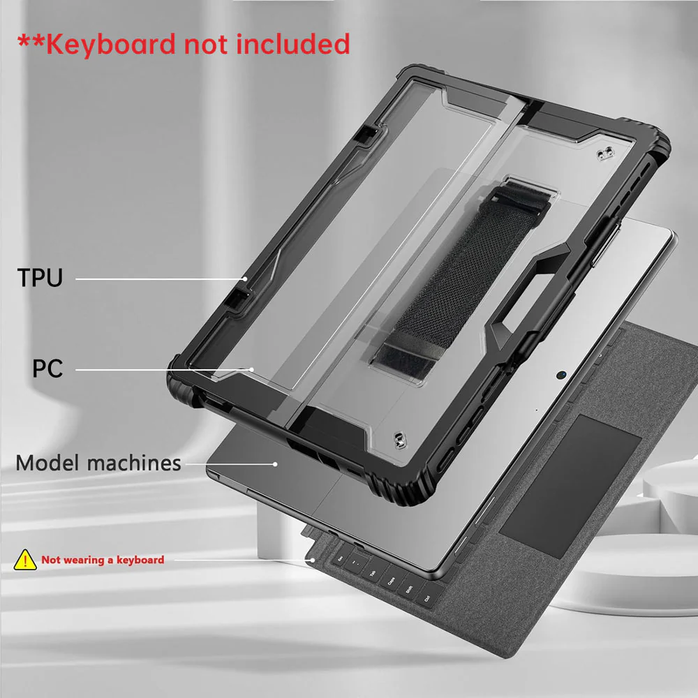 KSN-MS-SFPR12 | Microsoft Surface Pro 12-inch Copilot+ PC | Protective Rugged Case with Pen Holder Compatible with keyboard - Image 7