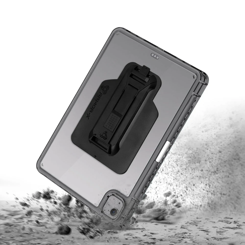 KXS-iPad-A5 | iPad Air 11 (M2) / (M3) / (M4) | Transparent Protective Rugged Case with hand strap & kick-stand & X-Mount - Image 2