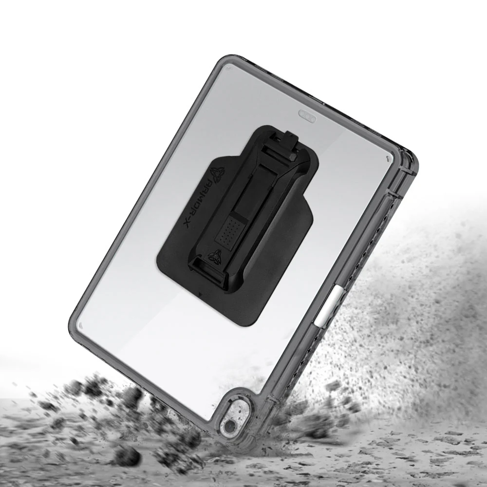 KXS-iPad-A6 | iPad Air 13 (M2) / (M3) / (M4) | Transparent Protective Rugged Case with hand strap & kick-stand & X-Mount - Image 4