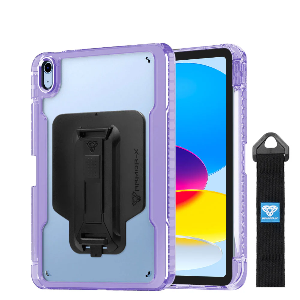KXS-iPad-N5 | iPad 11-Inch (11th Gen / A16) | Transparent Protective Rugged Case with hand strap & kick-stand & X-Mount - Image 4