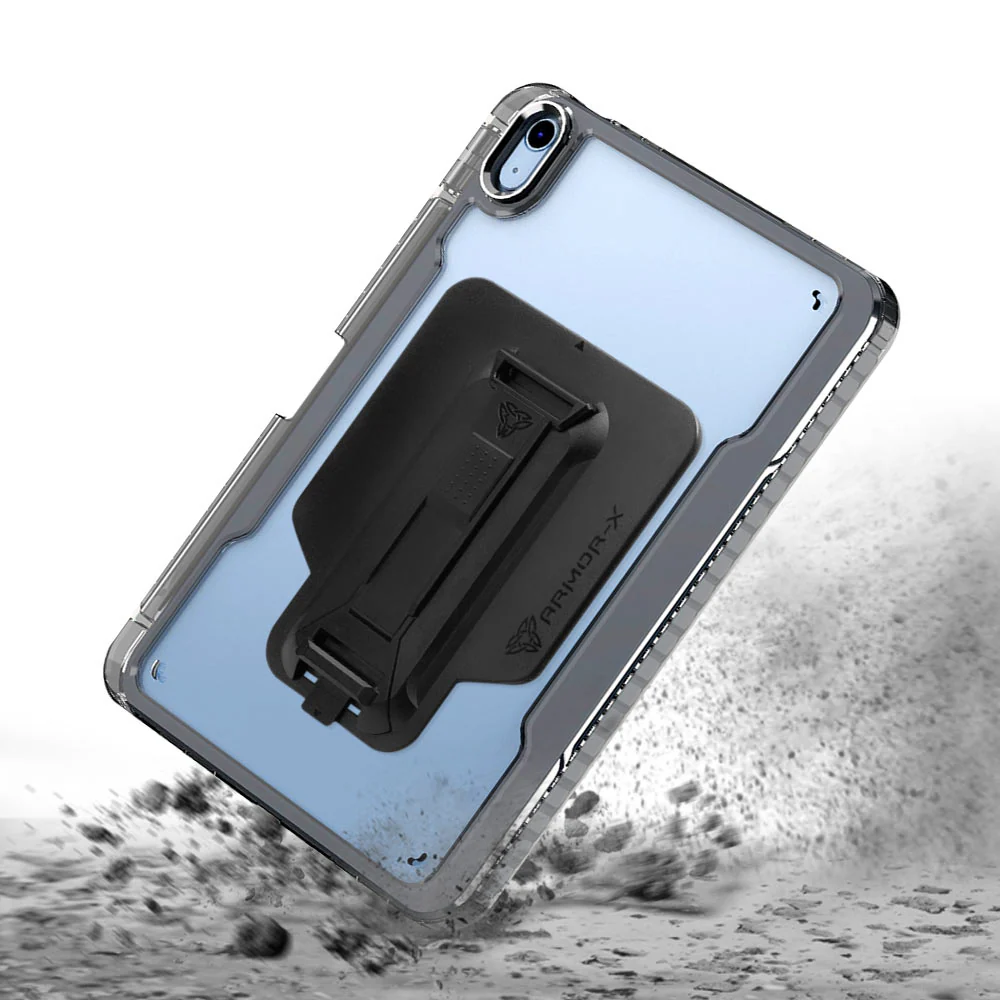 KXS-iPad-N5 | iPad 11-Inch (11th Gen / A16) | Transparent Protective Rugged Case with hand strap & kick-stand & X-Mount - Image 7