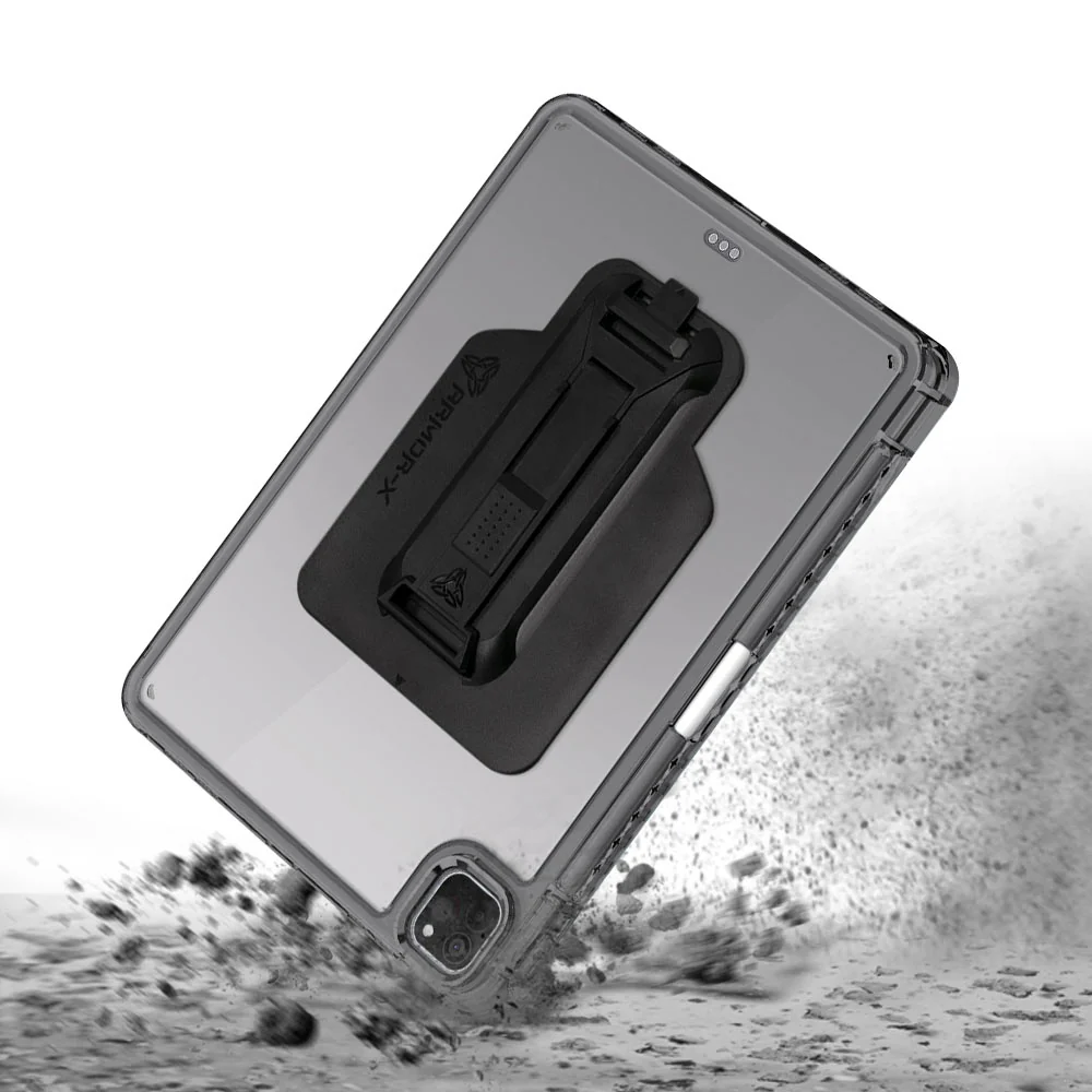 KXS-iPad-PR6 | iPad Pro 11 ( 1st / 2nd / 3rd / 4th Gen. ) 2018 / 2020 / 2021 / 2022 | Transparent Protective Rugged Case with hand strap & kick-stand & X-Mount - Image 2