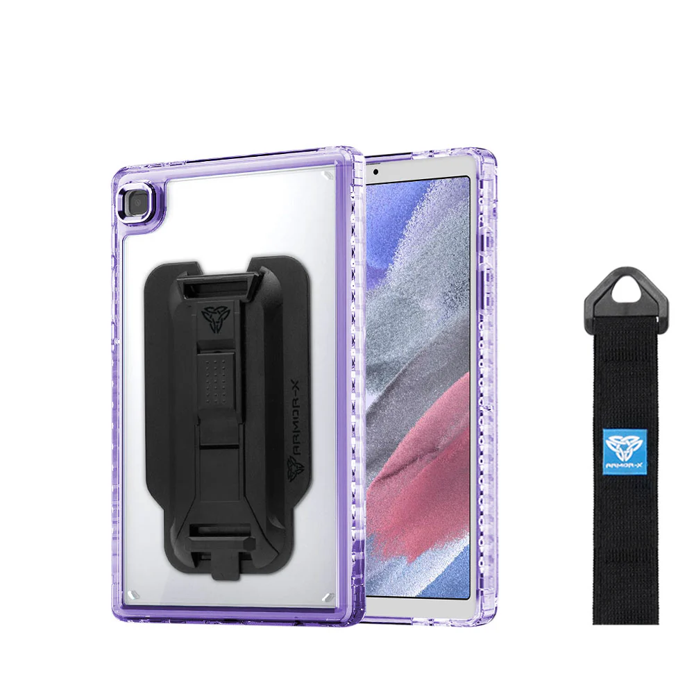 KXS-SS-T225 | Samsung Galaxy Tab A7 Lite SM-T225 / SM-T220 / SM-T225N / SM-T227U | Transparent Protective Rugged Case with hand strap & kick-stand & X-Mount - Image 7